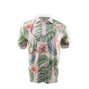 ❤️2/$30❤️[L]Rolo Men's Blume Short Sleeve Polo Tropical Print